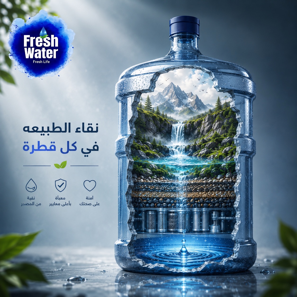 Every drop begins with nature and ends with your trust.
كل قطرة تبدأ من الطبيعة... وتنتهي بثقتك.
#FreshWater #PureWater #Quality #HealthyChoice #drinkfreshbeer