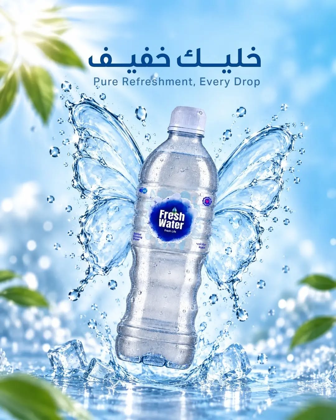 Pure Refreshment, Every Drop.
خليك خفيف، خليك منتعش، وخلي كل رشفة تحكي عن النقاوة. 💙
مع Fresh Water، الانتعاش يبدأ من أول قطرة.
مياه نقية ومنعشة… لكل لحظة، ولكل يوم.
Pure Refreshment. Every Drop. 
#FreshWater #PureRefreshment #EveryDrop #StayHydrated #Freshness PureWater